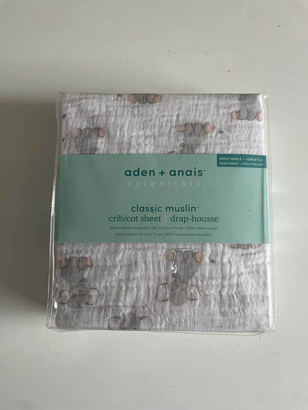 NEW IN BOX Aden + Anais Essentials classic muslin fitted crib sheet